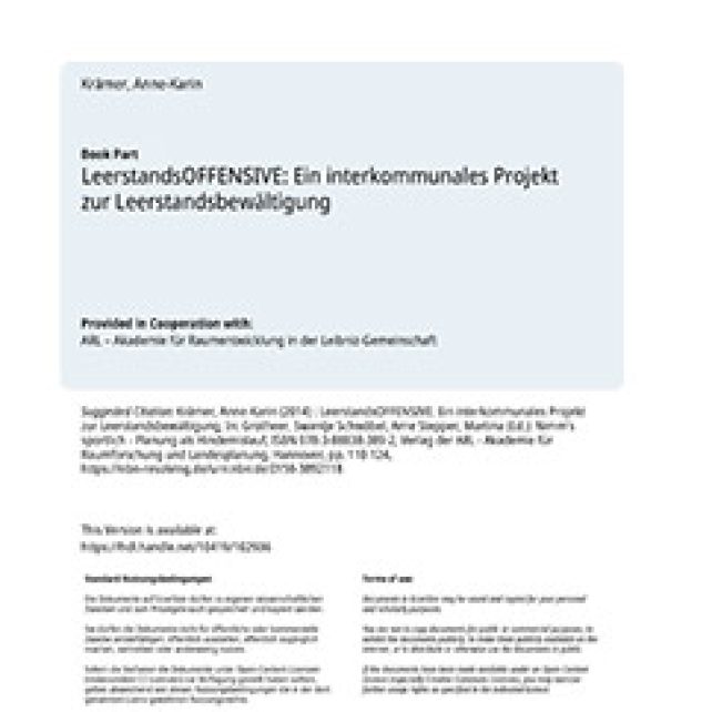 LeerstandsOFFENSIVE: Ein interkommunales Projekt zur Leerstandsbewältigung