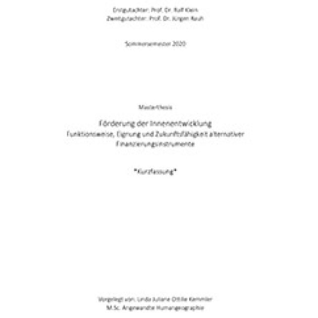 Förderung der Innenentwicklung