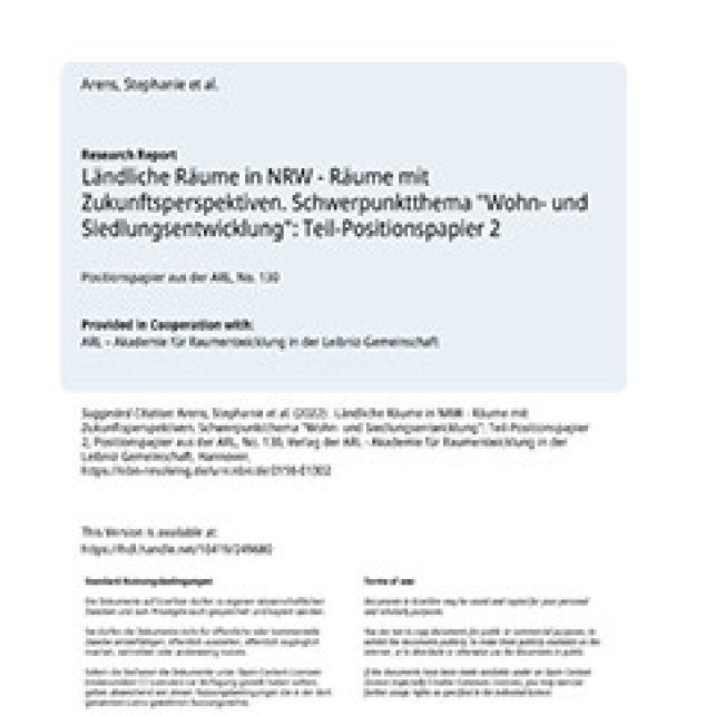 Ländliche Räume in NRW – Räume mit Zukunftsperspektiven
