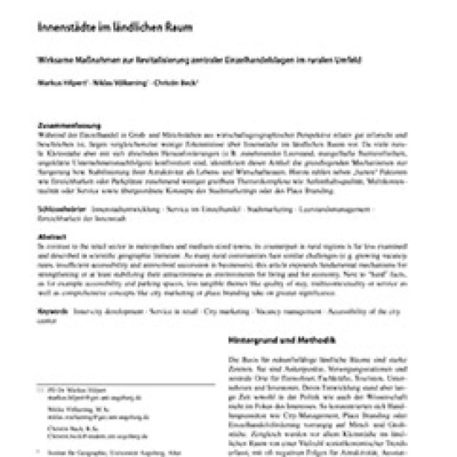 Innenstädte im ländlichen Raum